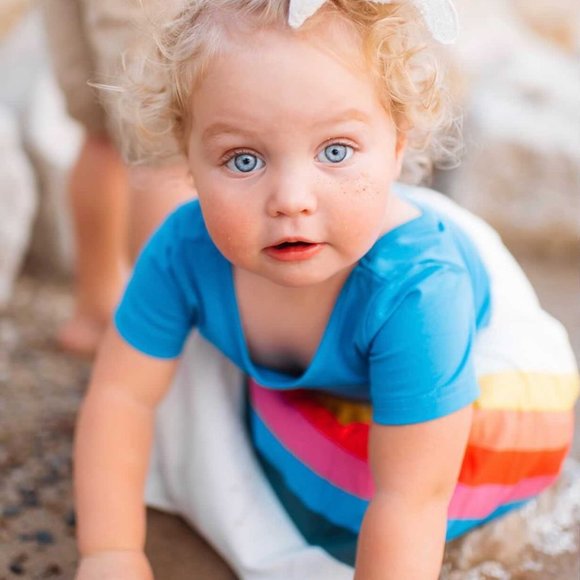 Big Girl's Cotton Bow Clips Set of 4 (Golden Straw ) - Picture 3 of 3